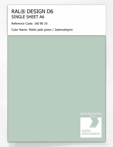 Artikelbild des Artikels “RAL® DESIGN D6 SINGLE SHEET A6 160 80 10 Matte jade green / Jademattgrün “