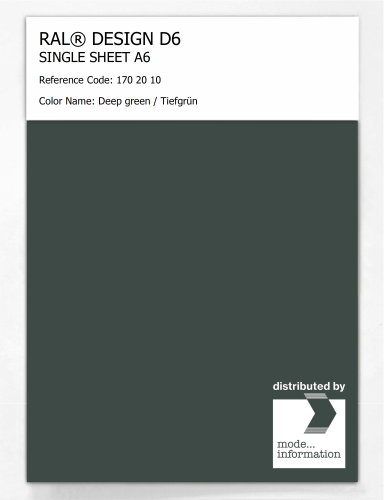 Artikelbild des Artikels “RAL® DESIGN D6 SINGLE SHEET A6 170 20 10 Deep green / Tiefgrün “