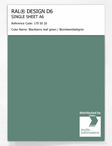 Product image of the product “RAL® DESIGN D6 SINGLE SHEET A6 170 50 20 Blackberry leaf green / Brombeerblattgrün ”