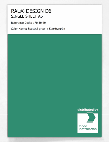 Artikelbild des Artikels “RAL® DESIGN D6 SINGLE SHEET A6 170 50 40 Spectral green / Spektralgrün “