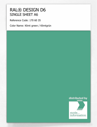 Artikelbild des Artikels “RAL® DESIGN D6 SINGLE SHEET A6 170 60 35 Klimt green / Klimtgrün “