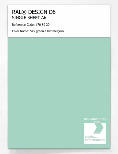 Product image of the product “RAL® DESIGN D6 SINGLE SHEET A6 170 80 20 Sky green / Himmelgrün ”