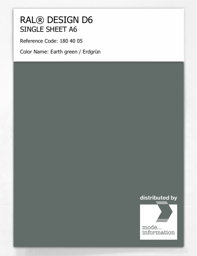 Product image of the product “RAL® DESIGN D6 SINGLE SHEET A6 180 40 05 Earth green / Erdgrün ”