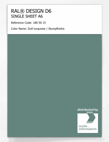 Product image of the product “RAL® DESIGN D6 SINGLE SHEET A6 180 50 15 Dull turquoise / Stumpftürkis ”