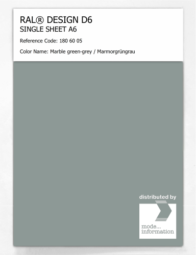 Artikelbild des Artikels “RAL® DESIGN D6 SINGLE SHEET A6 180 60 05 Marble green-grey / Marmorgrüngrau “