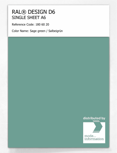 Artikelbild des Artikels “RAL® DESIGN D6 SINGLE SHEET A6 180 60 20 Sage green / Salbeigrün “
