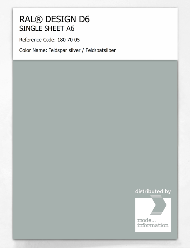 Product image of the product “RAL® DESIGN D6 SINGLE SHEET A6 180 70 05 Feldspar silver / Feldspatsilber ”