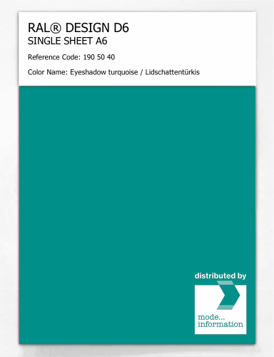 Artikelbild des Artikels “RAL® DESIGN D6 SINGLE SHEET A6 190 50 40 Eyeshadow turquoise / Lidschattentürkis “