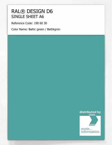 Product image of the product “RAL® DESIGN D6 SINGLE SHEET A6 190 60 30 Baltic green / Baltikgrün ”