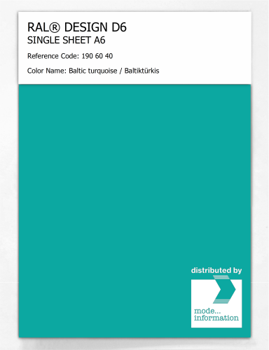 Product image of the product “RAL® DESIGN D6 SINGLE SHEET A6 190 60 40 Baltic turquoise / Baltiktürkis ”