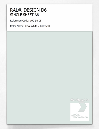 Product image of the product “RAL® DESIGN D6 SINGLE SHEET A6 190 90 05 Cool white / Kaltweiß ”