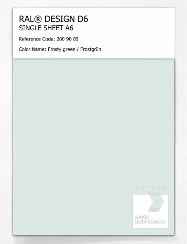 Product image of the product “RAL® DESIGN D6 SINGLE SHEET A6 200 90 05 Frosty green / Frostgrün ”