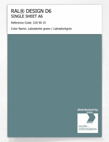 Artikelbild des Artikels “RAL® DESIGN D6 SINGLE SHEET A6 210 50 15 Labradorite green / Labradoritgrün “