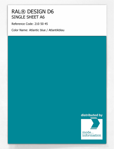 Product image of the product “RAL® DESIGN D6 SINGLE SHEET A6 210 50 45 Atlantic blue / Atlantikblau ”