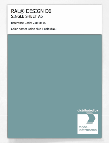 Artikelbild des Artikels “RAL® DESIGN D6 SINGLE SHEET A6 210 60 15 Baltic blue / Baltikblau “