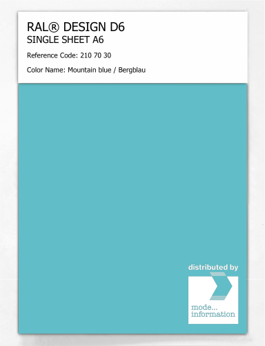 Artikelbild des Artikels “RAL® DESIGN D6 SINGLE SHEET A6 210 70 30 Mountain blue / Bergblau “