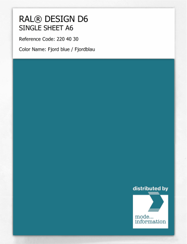 Product image of the product “RAL® DESIGN D6 SINGLE SHEET A6 220 40 30 Fjord blue / Fjordblau ”