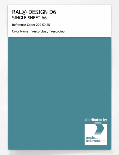 Product image of the product “RAL® DESIGN D6 SINGLE SHEET A6 220 50 25 Fresco blue / Frescoblau ”
