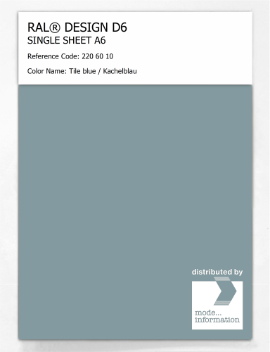 Product image of the product “RAL® DESIGN D6 SINGLE SHEET A6 220 60 10 Tile blue / Kachelblau ”