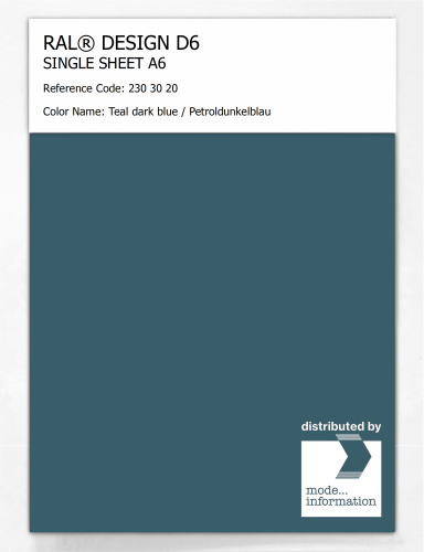 Artikelbild des Artikels “RAL® DESIGN D6 SINGLE SHEET A6 230 30 20 Teal dark blue / Petroldunkelblau “
