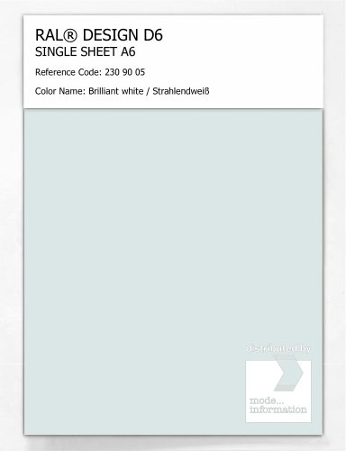 Product image of the product “RAL® DESIGN D6 SINGLE SHEET A6 230 90 05 Brilliant white / Strahlendweiß ”