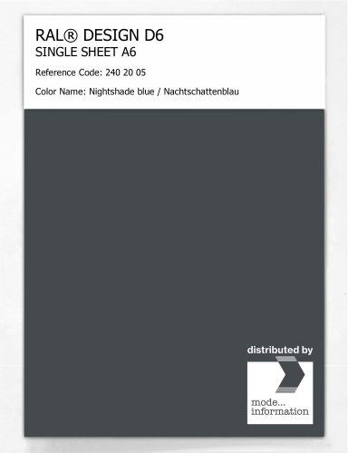 Product image of the product “RAL® DESIGN D6 SINGLE SHEET A6 240 20 05 Nightshade blue / Nachtschattenblau ”
