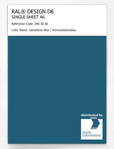 Artikelbild des Artikels “RAL® DESIGN D6 SINGLE SHEET A6 240 30 30 Gemstone blue / Schmucksteinblau “