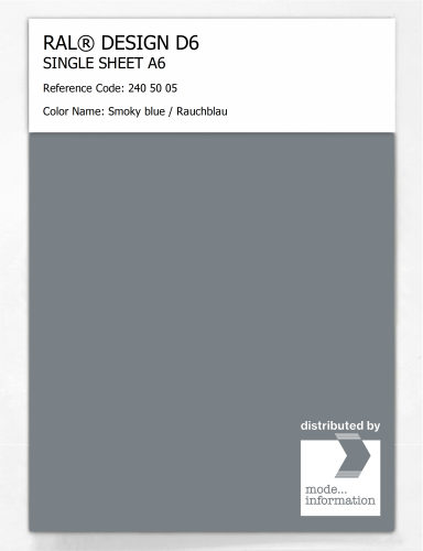 Artikelbild des Artikels “RAL® DESIGN D6 SINGLE SHEET A6 240 50 05 Smoky blue / Rauchblau “