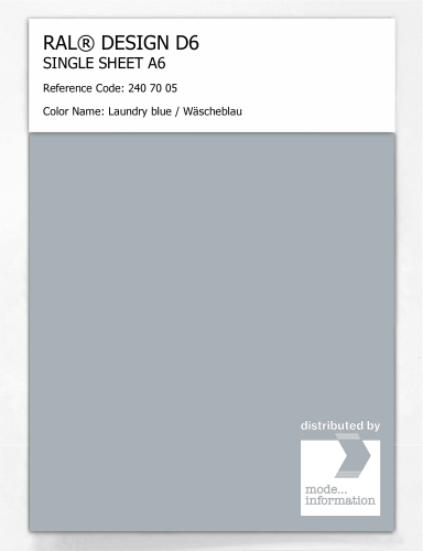 Artikelbild des Artikels “RAL® DESIGN D6 SINGLE SHEET A6 240 70 05 Laundry blue / Wäscheblau “