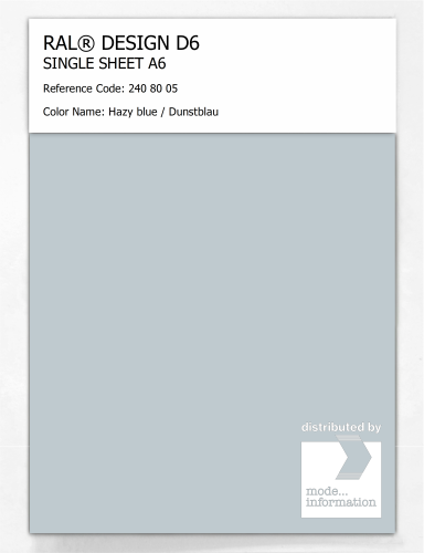 Product image of the product “RAL® DESIGN D6 SINGLE SHEET A6 240 80 05 Hazy blue / Dunstblau ”