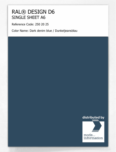 Product image of the product “RAL® DESIGN D6 SINGLE SHEET A6 250 20 25 Dark denim blue / Dunkeljeansblau ”