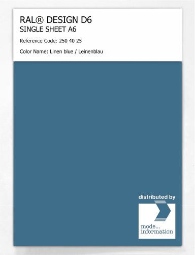 Product image of the product “RAL® DESIGN D6 SINGLE SHEET A6 250 40 25 Linen blue / Leinenblau ”