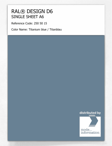 Artikelbild des Artikels “RAL® DESIGN D6 SINGLE SHEET A6 250 50 15 Titanium blue / Titanblau “