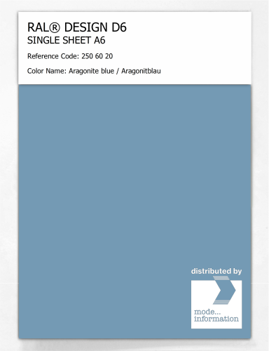 Artikelbild des Artikels “RAL® DESIGN D6 SINGLE SHEET A6 250 60 20 Aragonite blue / Aragonitblau “