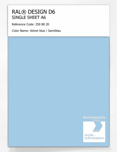 Product image of the product “RAL® DESIGN D6 SINGLE SHEET A6 250 80 20 Velvet blue / Samtblau ”