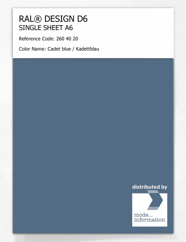 Artikelbild des Artikels “RAL® DESIGN D6 SINGLE SHEET A6 260 40 20 Cadet blue / Kadettblau “