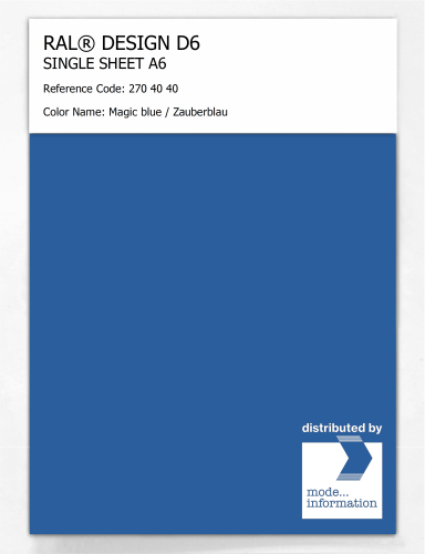 Artikelbild des Artikels “RAL® DESIGN D6 SINGLE SHEET A6 270 40 40 Magic blue / Zauberblau “