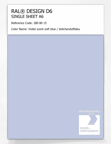 Product image of the product “RAL® DESIGN D6 SINGLE SHEET A6 280 80 15 Violet scent soft blue / Veilchenduftbleu ”
