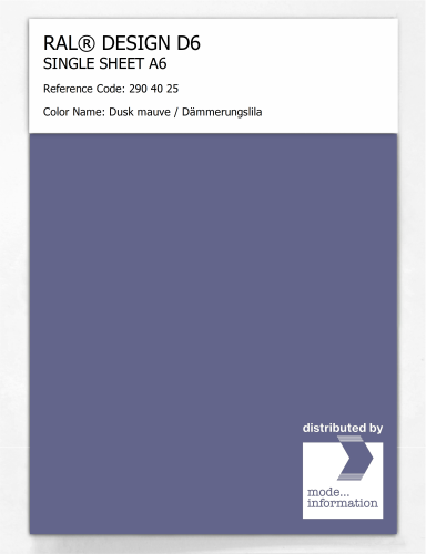 Artikelbild des Artikels “RAL® DESIGN D6 SINGLE SHEET A6 290 40 25 Dusk mauve / Dämmerungslila “