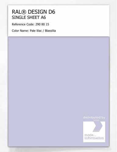 Artikelbild des Artikels “RAL® DESIGN D6 SINGLE SHEET A6 290 80 15 Pale lilac / Blasslila “