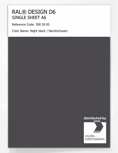 Product image of the product “RAL® DESIGN D6 SINGLE SHEET A6 300 20 05 Night black / Nachtschwarz ”
