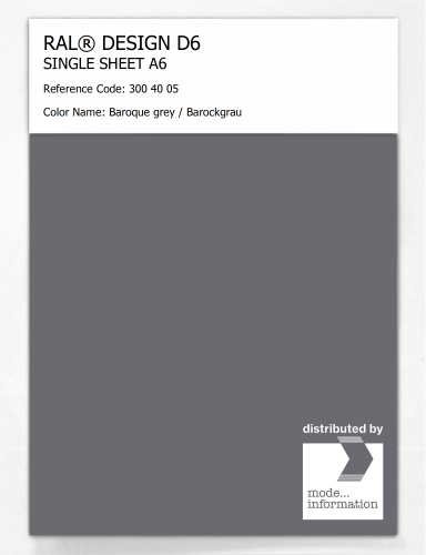 Artikelbild des Artikels “RAL® DESIGN D6 SINGLE SHEET A6 300 40 05 Baroque grey / Barockgrau “