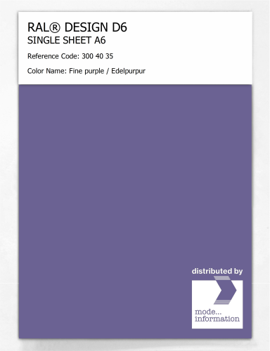 Artikelbild des Artikels “RAL® DESIGN D6 SINGLE SHEET A6 300 40 35 Fine purple / Edelpurpur “