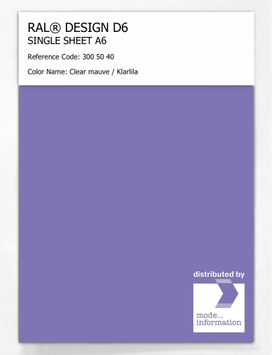 Artikelbild des Artikels “RAL® DESIGN D6 SINGLE SHEET A6 300 50 40 Clear mauve / Klarlila “