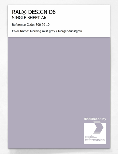 Product image of the product “RAL® DESIGN D6 SINGLE SHEET A6 300 70 10 Morning mist grey / Morgendunstgrau ”