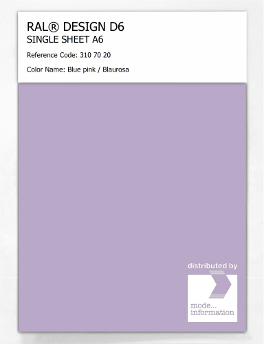 Artikelbild des Artikels “RAL® DESIGN D6 SINGLE SHEET A6 310 70 20 Blue pink / Blaurosa “
