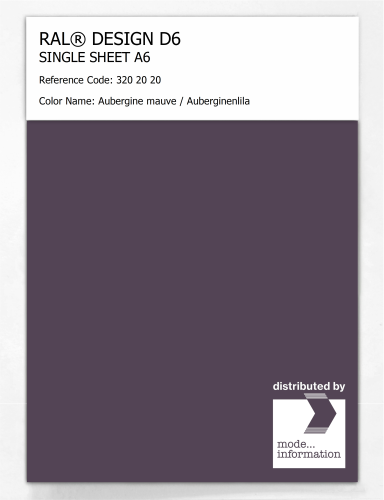 Product image of the product “RAL® DESIGN D6 SINGLE SHEET A6 320 20 20 Aubergine mauve / Auberginenlila ”