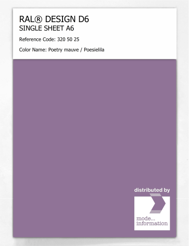 Artikelbild des Artikels “RAL® DESIGN D6 SINGLE SHEET A6 320 50 25 Poetry mauve / Poesielila “