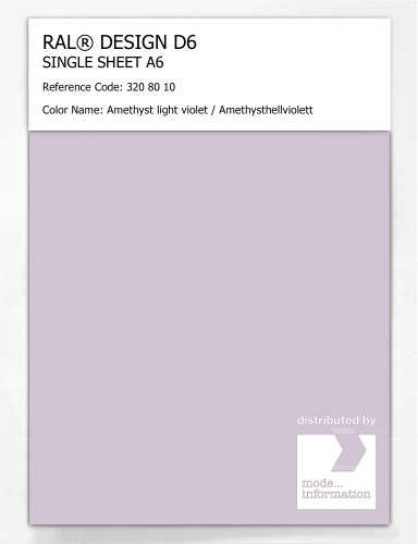 Artikelbild des Artikels “RAL® DESIGN D6 SINGLE SHEET A6 320 80 10 Amethyst light violet / Amethysthellviolett “
