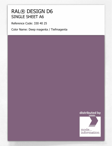 Product image of the product “RAL® DESIGN D6 SINGLE SHEET A6 330 40 25 Deep magenta / Tiefmagenta ”